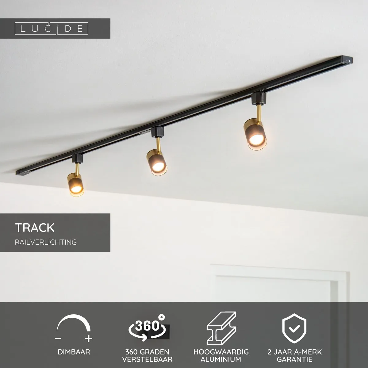 Lucide TRACK FLORIS Railspot GU10 - Zwart