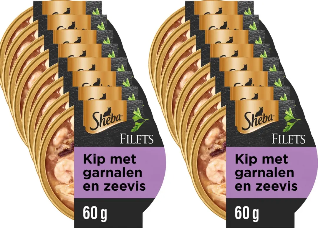 Sheba Filets Garnaal Oceaanvis Kip 16x60g