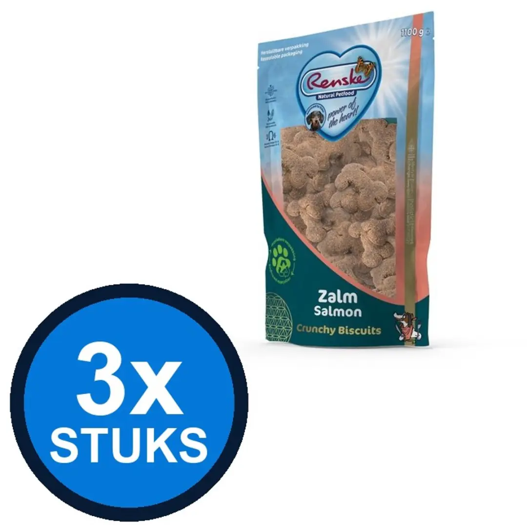 Renske Gezonde Beloning Hond Crunchy Zalm 1100g