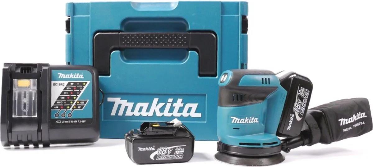 Makita BBO180RFJ Excenterschuurmachine - 2x 3.0Ah accu + Mbox - afbeelding 3 van 6