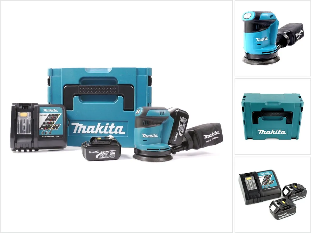 Makita BBO180RFJ Excenterschuurmachine - 2x 3.0Ah accu + Mbox - afbeelding 2 van 6