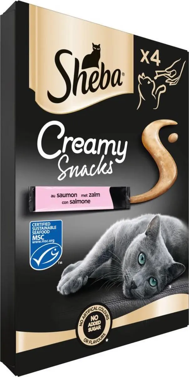 Sheba Creamy Snacks Zalm 4 stuks