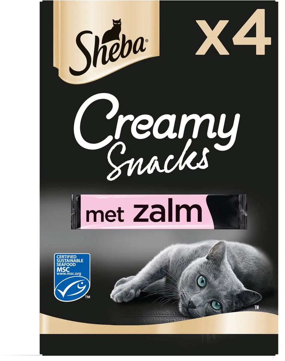 Sheba Creamy Snacks Zalm 4 stuks