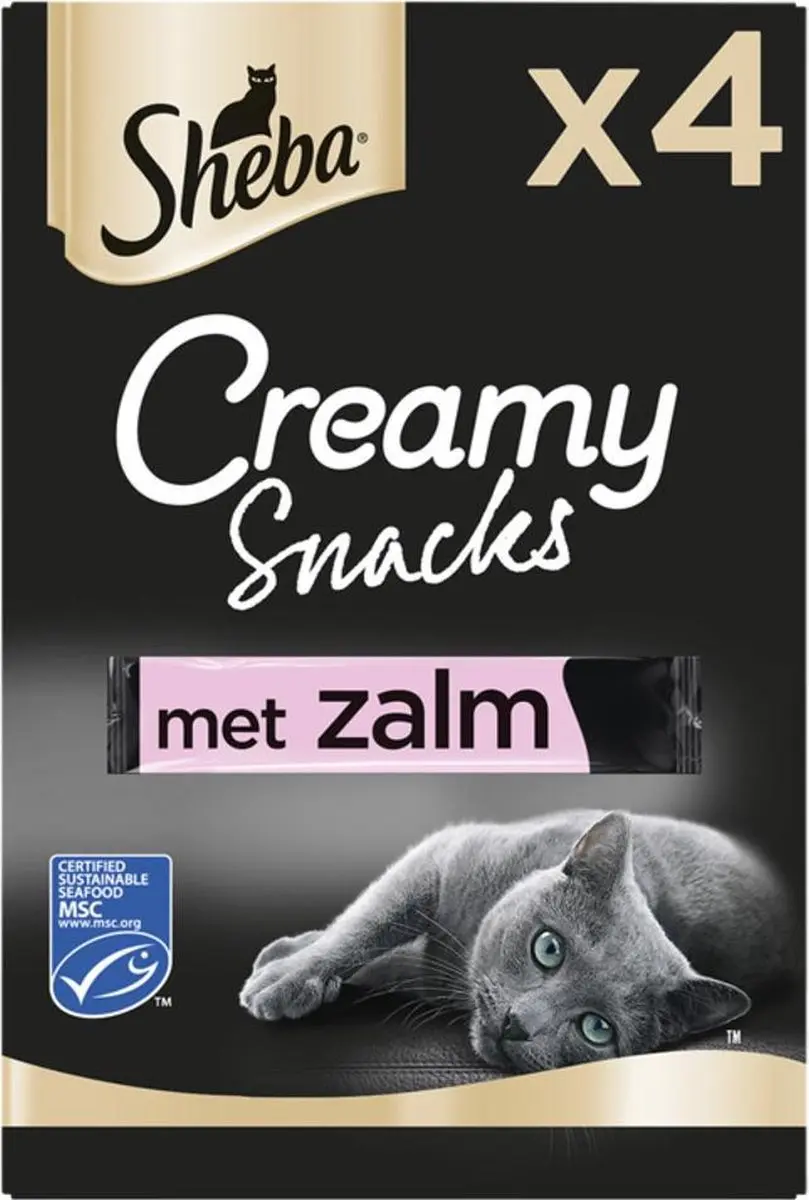 Sheba Creamy Snacks Zalm 4 stuks