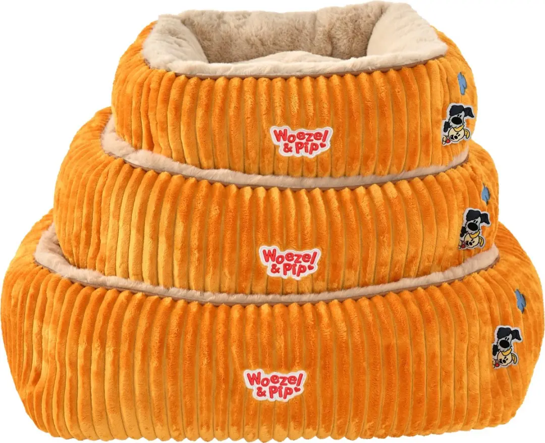 Woezel & Pip Hondenmand Corduroy Geel 50cm
