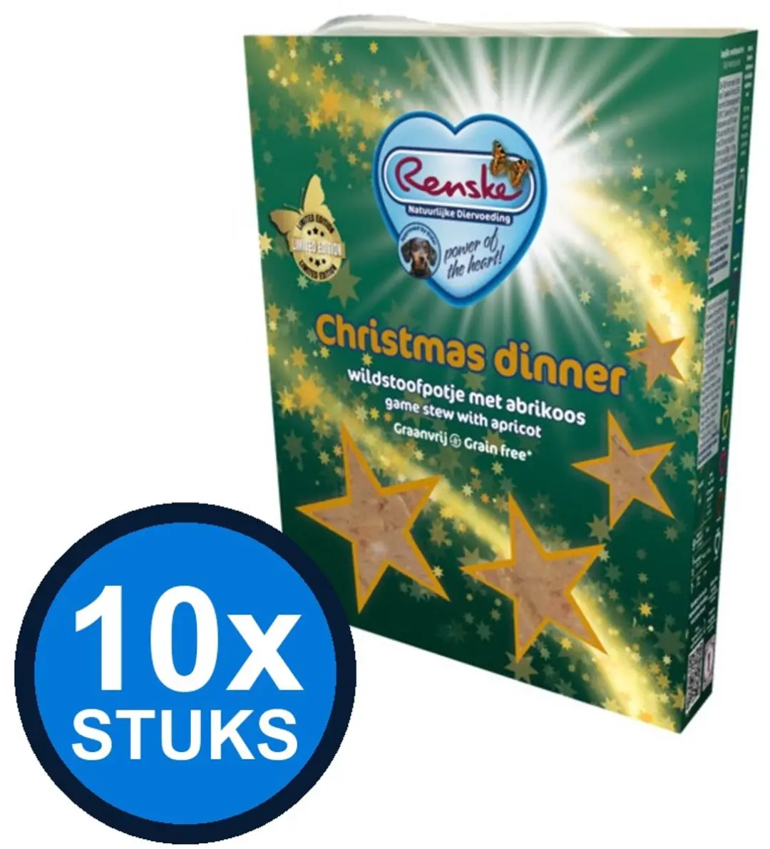 Renske Vers Hond Adult Graanvrij Eend & Hert Kerst 395g