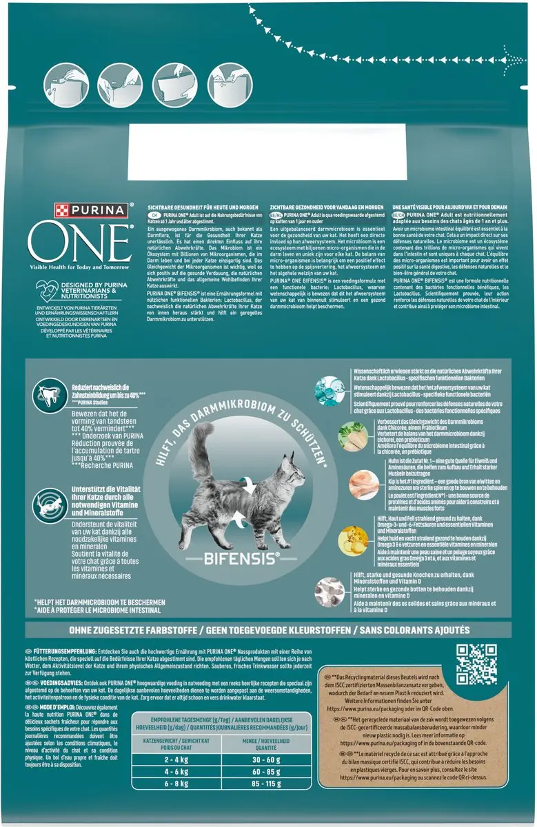 Purina ONE Adult Kattenbrokjes Kip & Volkoren Granen - 12kg