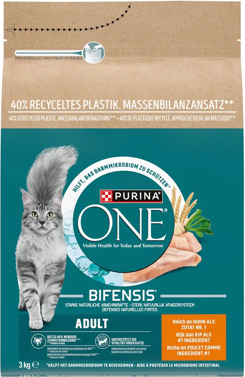 Purina ONE Adult Kattenbrokjes Kip & Volkoren Granen - 12kg
