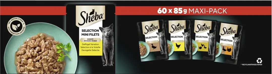 Sheba Mini Filets Gevogelte in Saus 60x85g