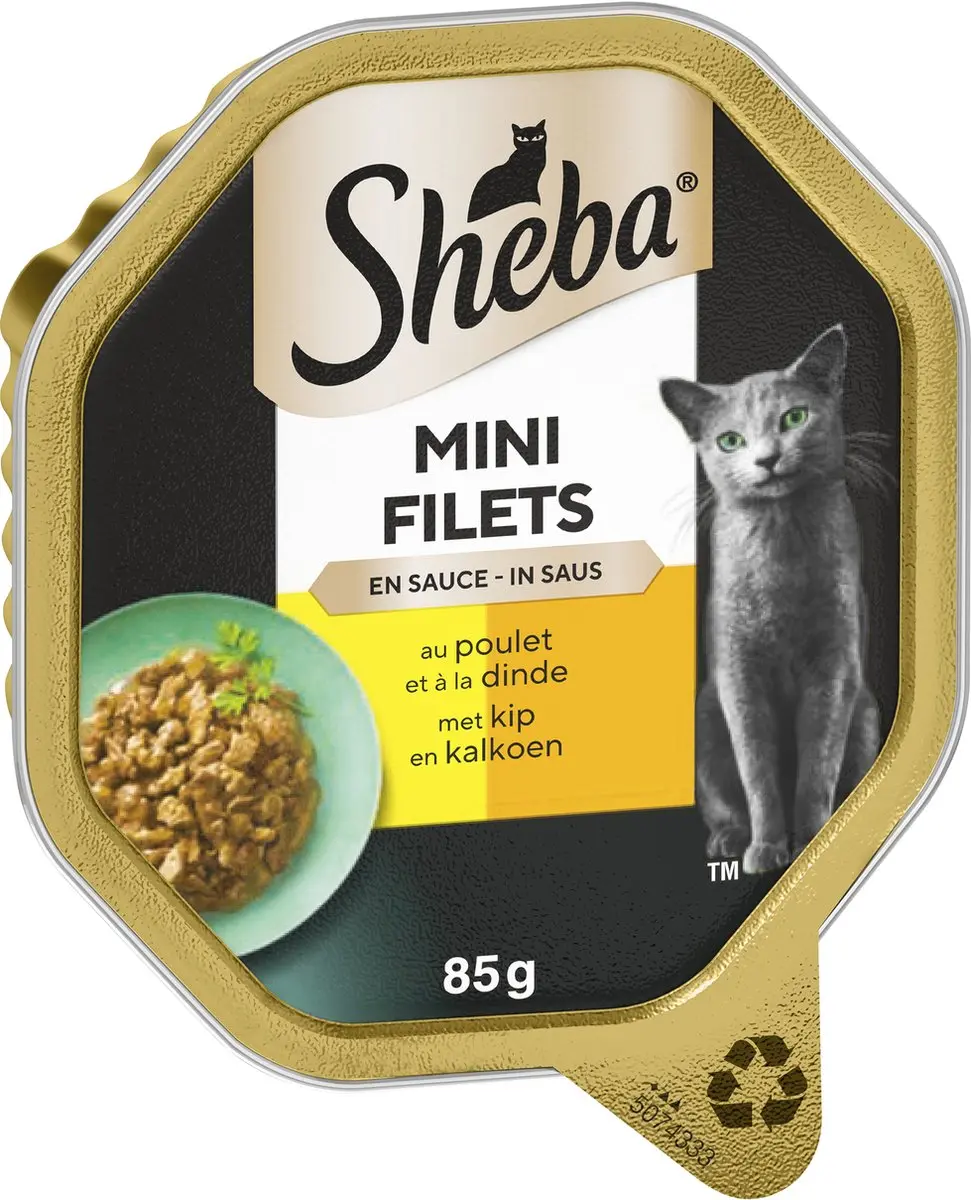 Sheba Mini Filets Kip Kalkoen in Saus 22x85g - afbeelding 6 van 6