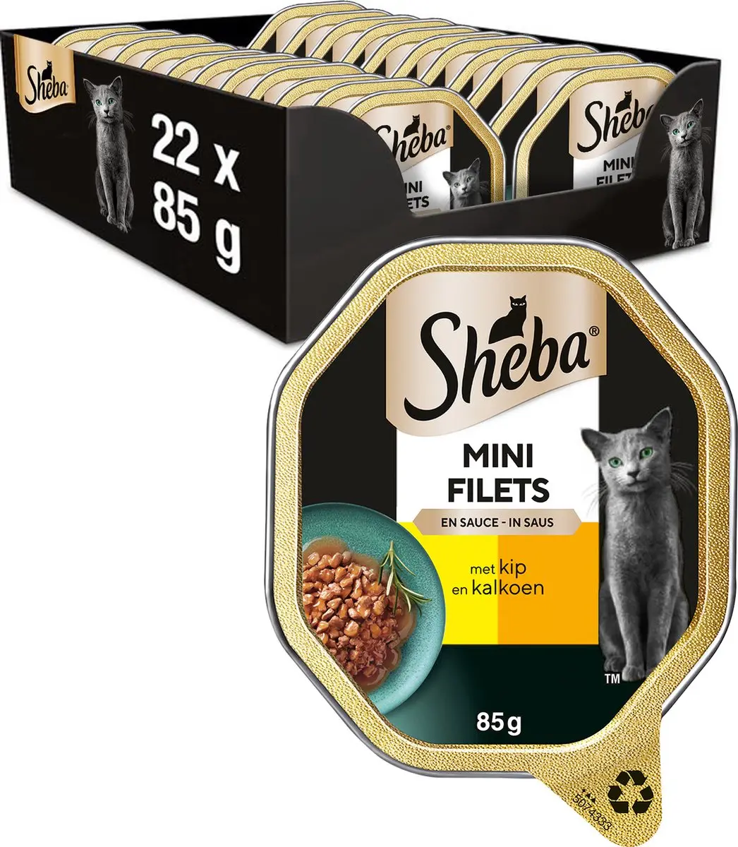 Sheba Mini Filets Kip Kalkoen in Saus 22x85g