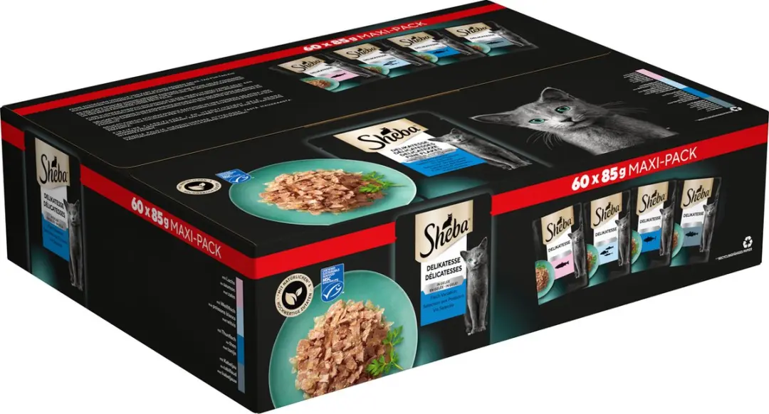 Sheba Delicatesse Maaltijdzakjes Vis Selectie 60x85g