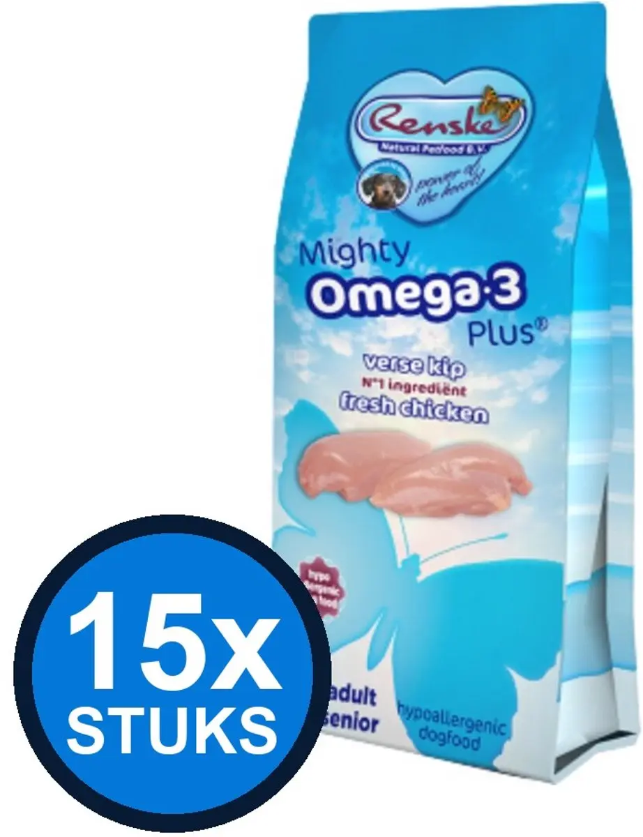 Renske Mighty Omega-3 Plus Kip Hondenvoer 600g