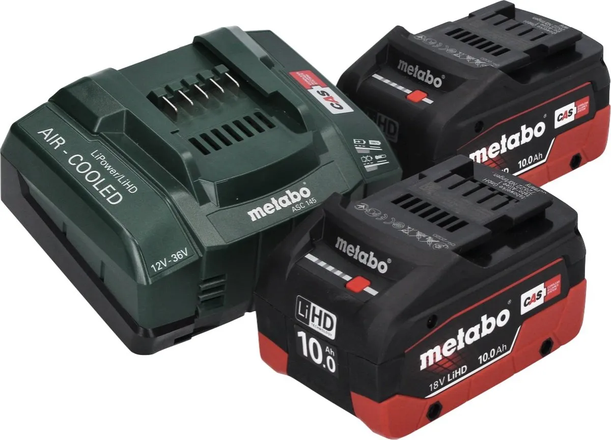 Metabo WB 18 LT BL 11-125 Haakse Slijper - 125mm - 2x 10Ah Accu + Lader