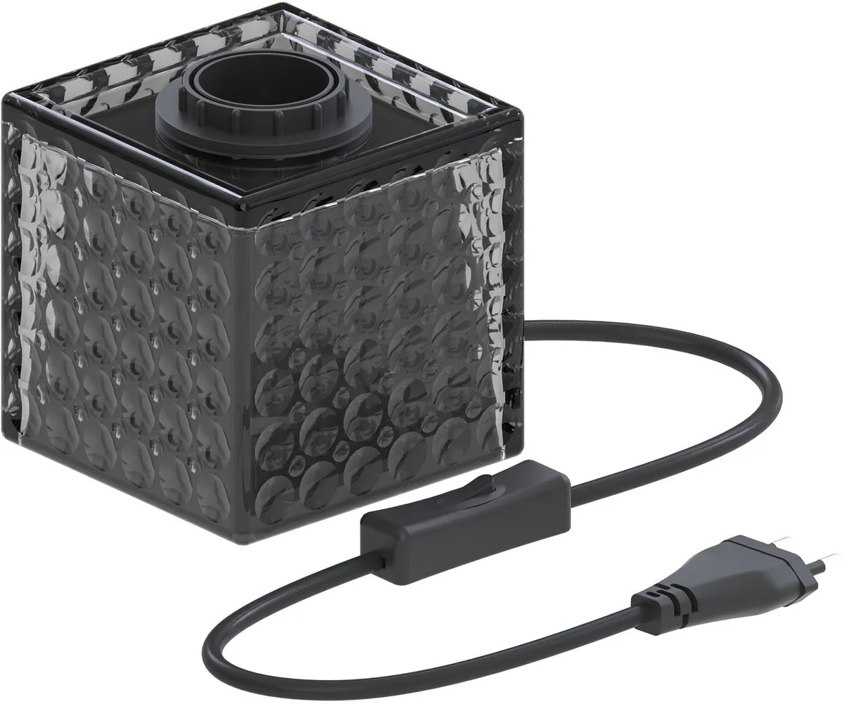 Calex Tafellamp Glas Vierkant E27 - Zwart