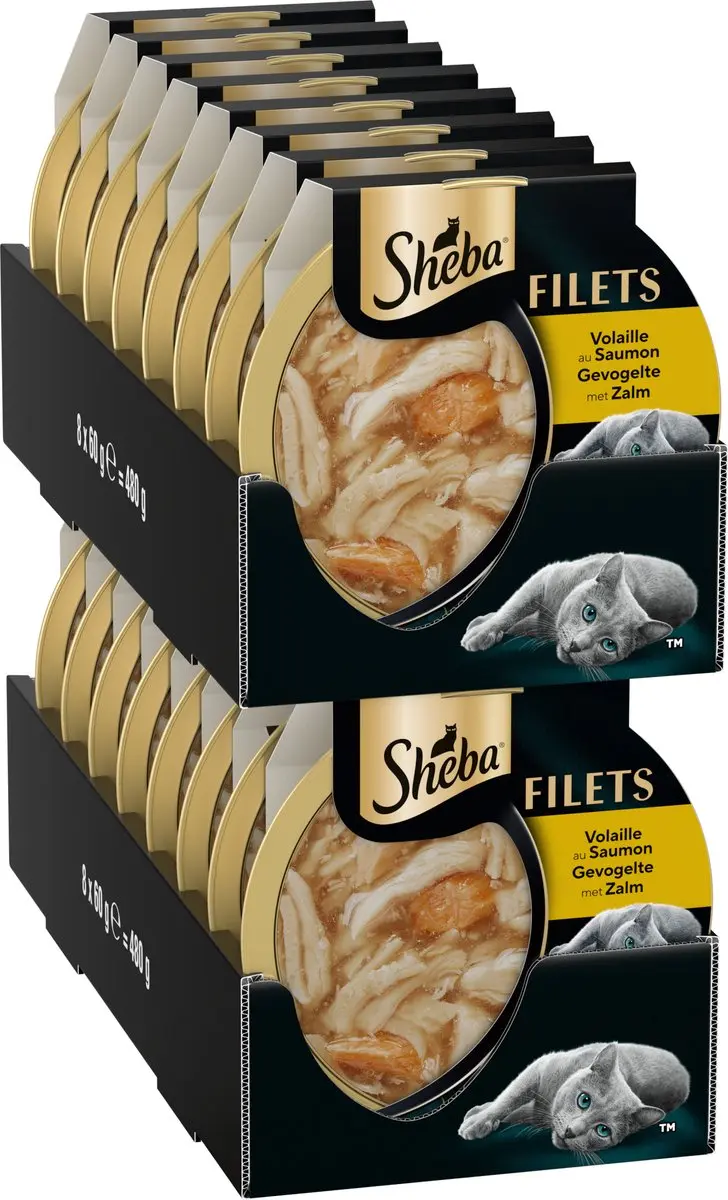 Sheba Filets Gevogelte & Zalm 16x60g