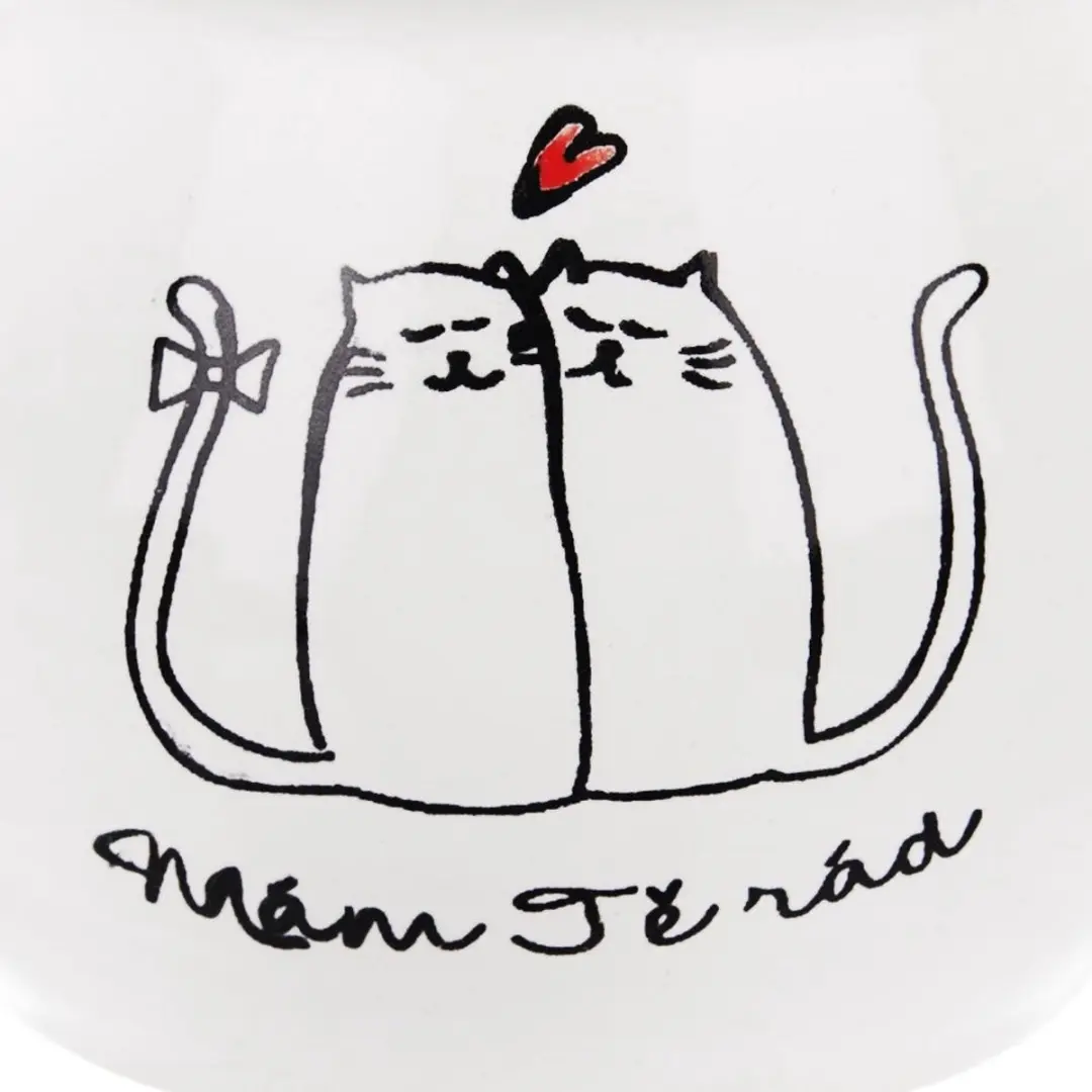 Orion Keramische Mok 300ml - Kattenmotief - Wit