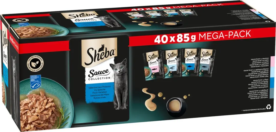 Sheba Natvoer Vis Selectie in Saus - 40x85g