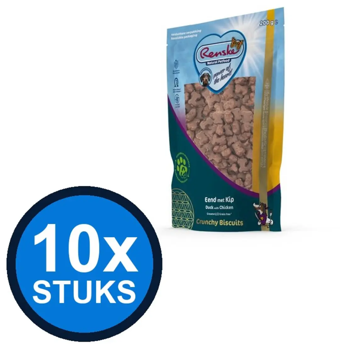 Renske Gezonde Beloning Hondensnacks Eend & Kip 200g