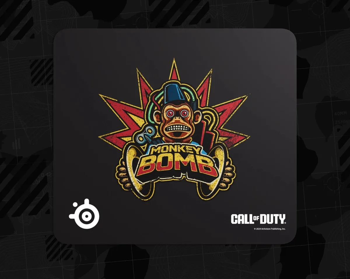 SteelSeries QcK L Muismat - Call of Duty Monkey Bomb Edition - Geel/Rood/Zwart