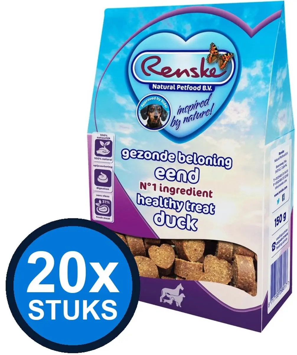 Renske Gezonde Beloning Hartjes Honden Snacks 150g