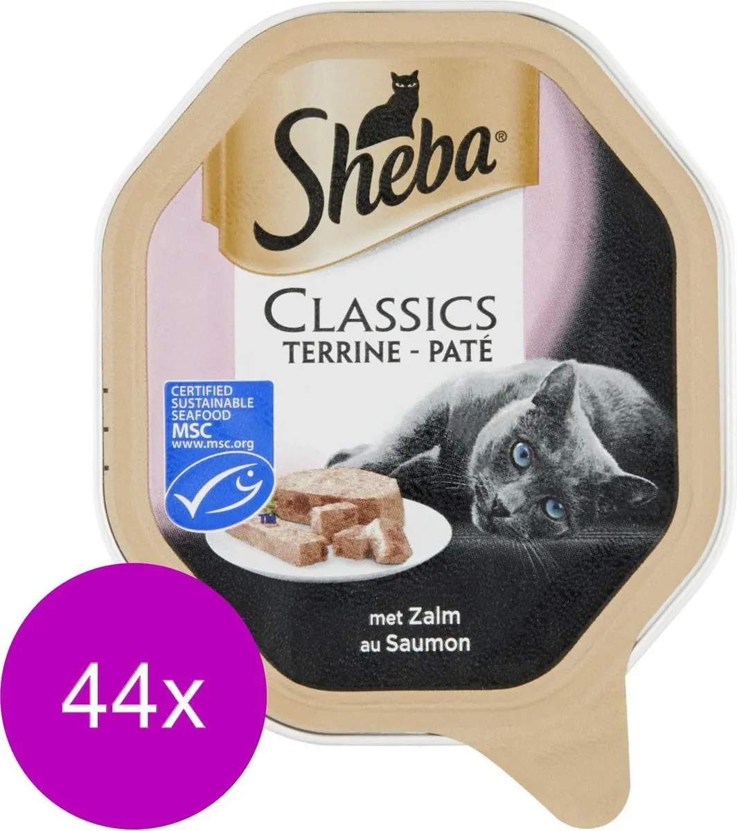 Sheba Alu Classic Paté Zalm 85g - 44 Stuks