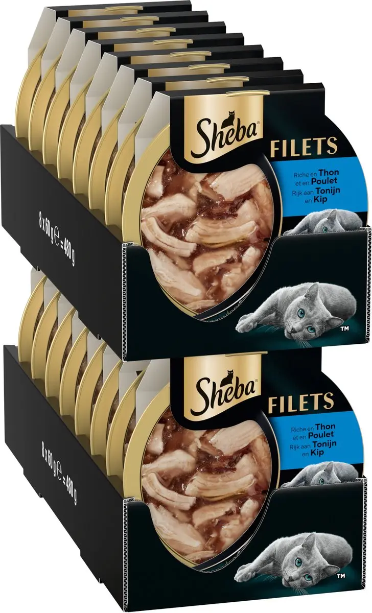 Sheba Filets Tonijn & Kip in Saus 16x60g