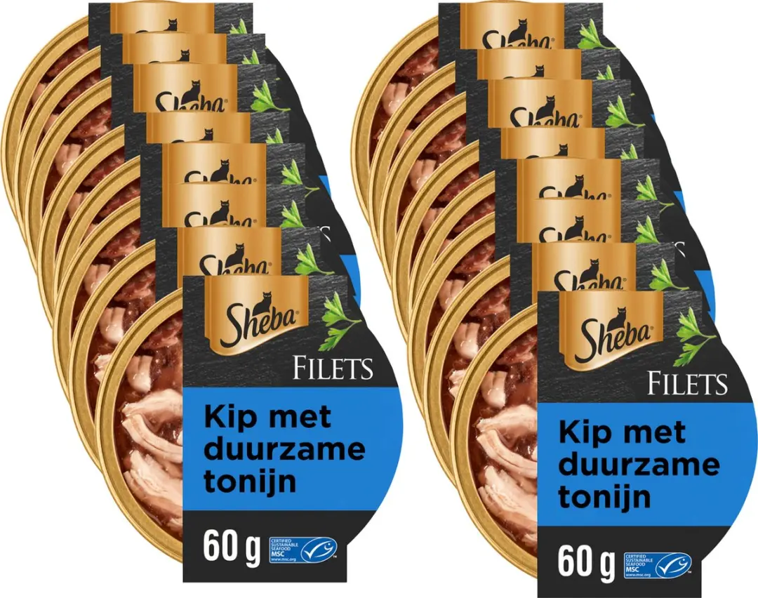 Sheba Filets Tonijn & Kip in Saus 16x60g