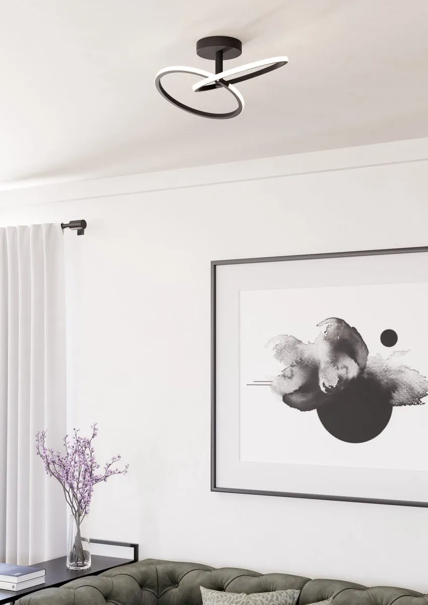 Eglo Congiunti Plafondlamp LED - 28cm - Zwart/Wit