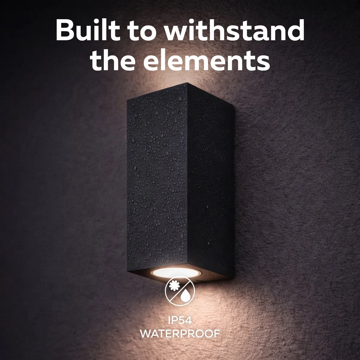 Calex Wandlamp Bergamo 2x GU10 IP54 - Zwart