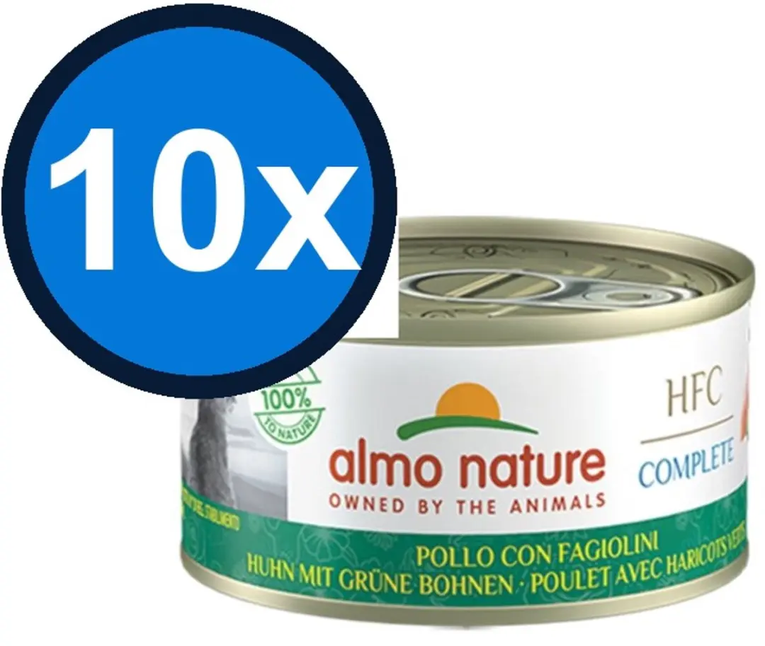 Almo Nature HFC Complete Kip & Groene Bonen Graanvrij Kattenvoer 70g