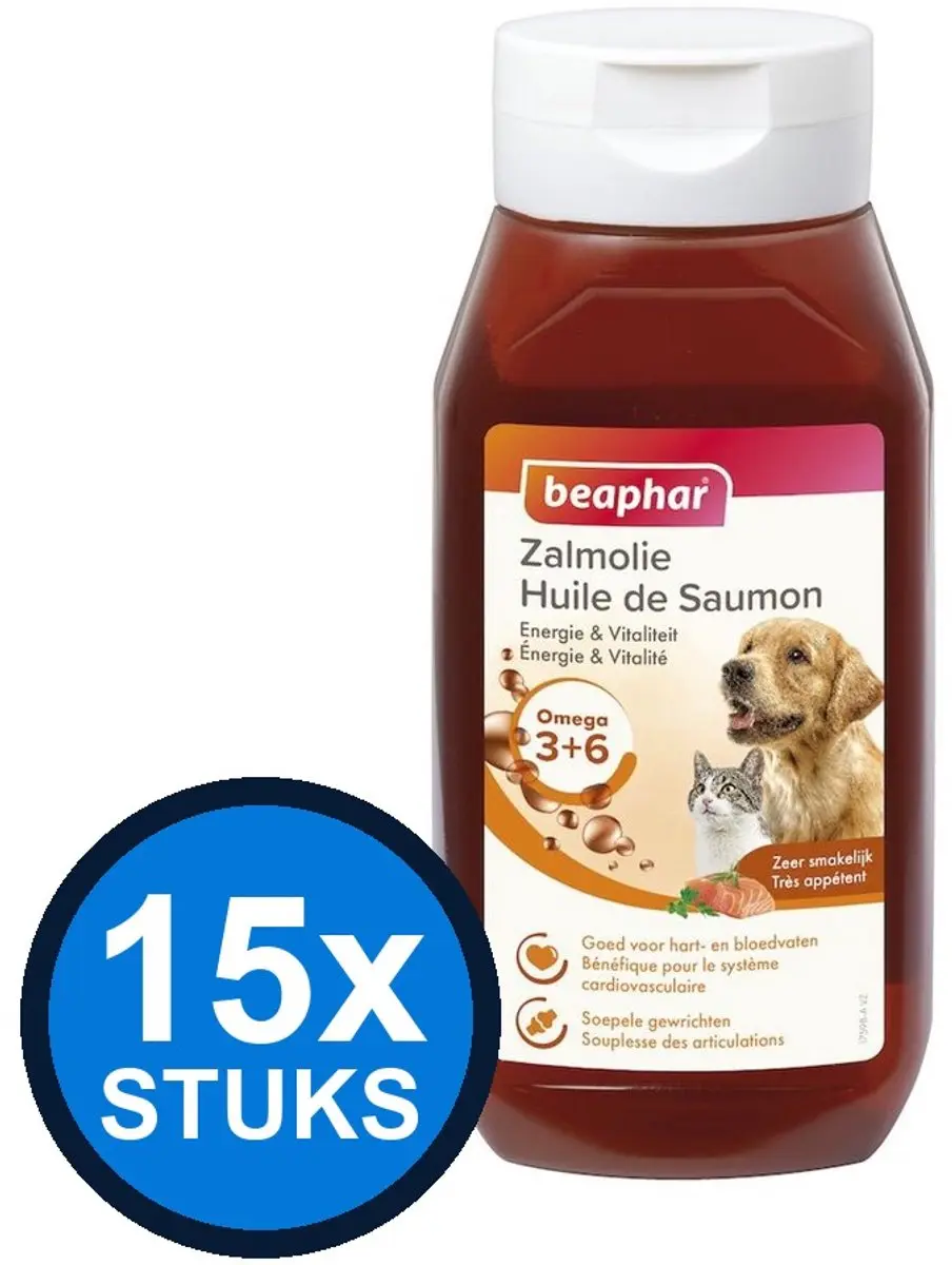 Beaphar Zalmolie Omega 3&6 Extra Energie 430ml