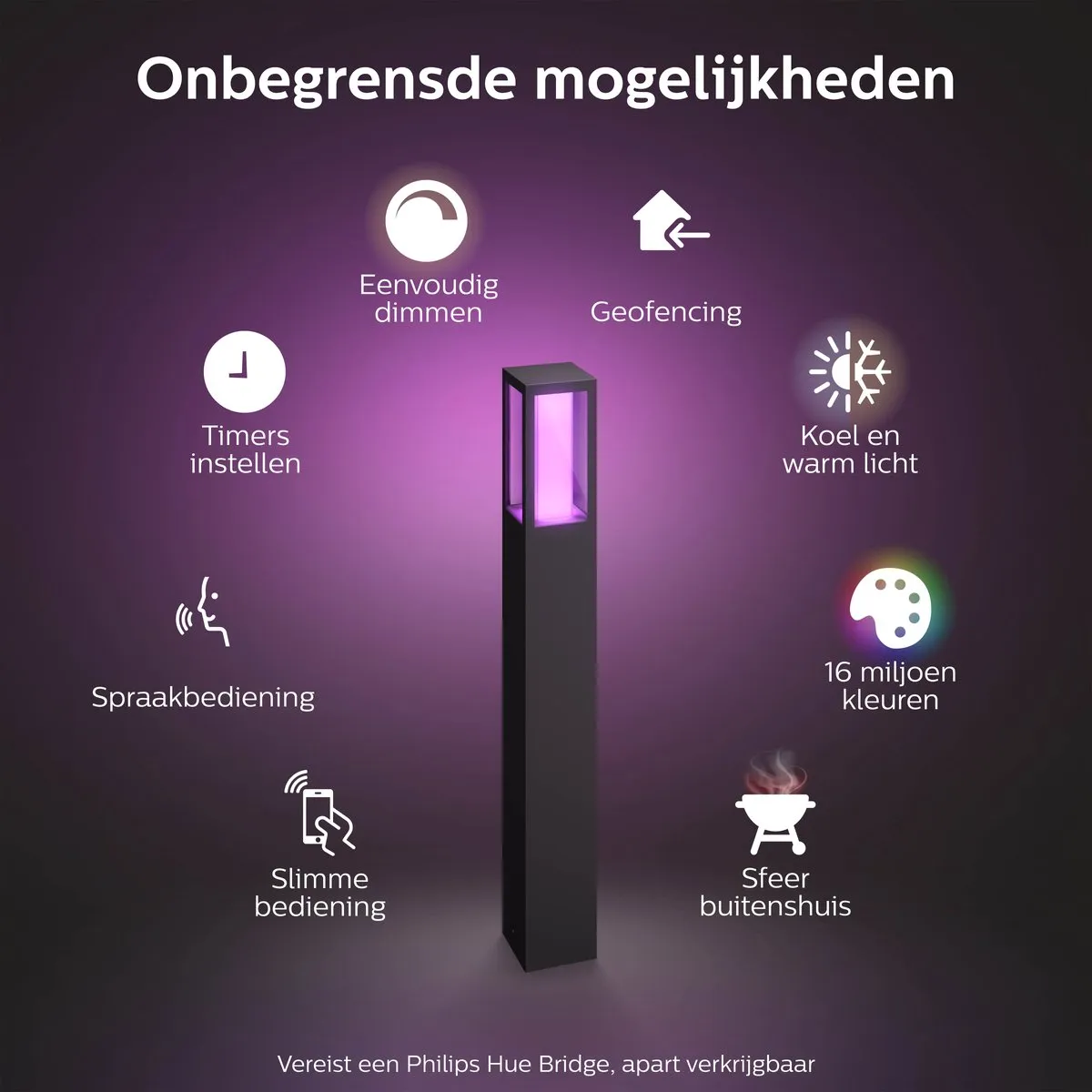 Philips Hue Impress Sokkellamp - Zwart