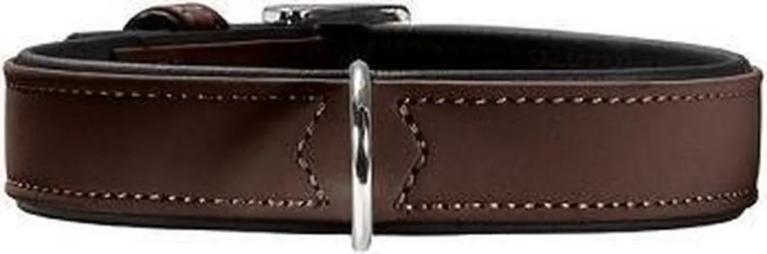Hunter Softie Halsband Hond Kunstleder Bruin/Zwart 46-53cm