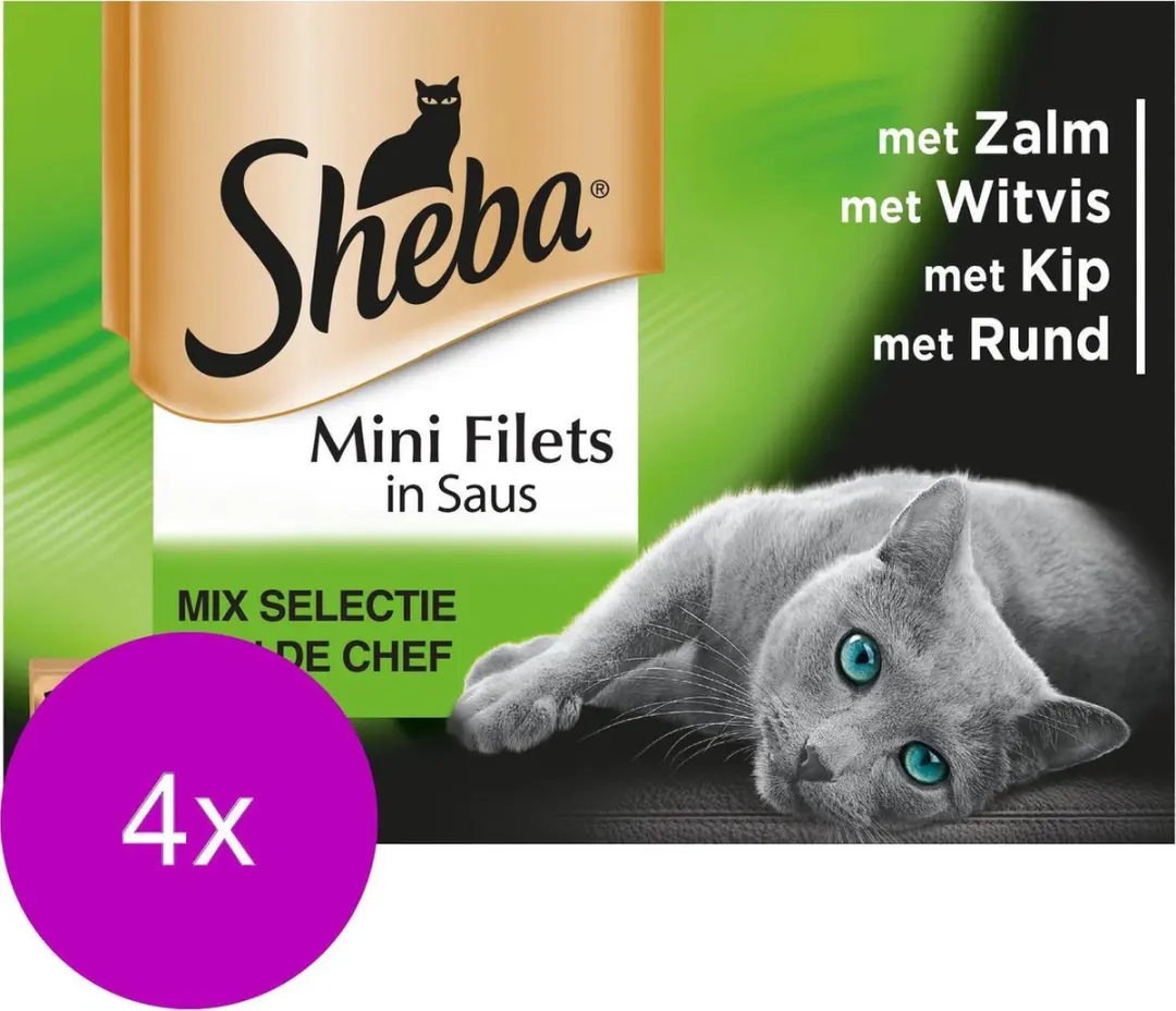 Sheba Multipack Mini Filets Chef Pouch Kattenvoer - 48 Stuks