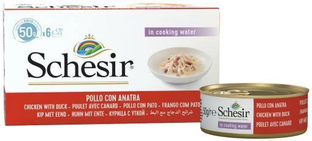 Schesir Kat Blik 6x50g Kipfilet & Eend