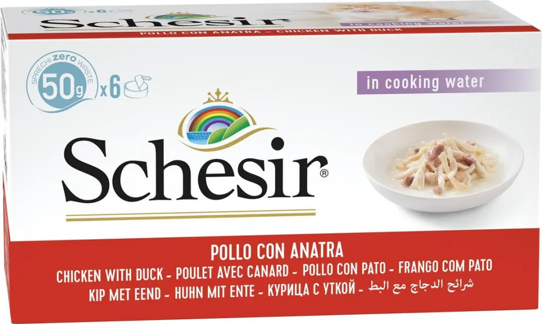 Schesir Kat Blik 6x50g Kipfilet & Eend - afbeelding 6 van 6