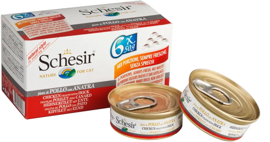 Schesir Kat Blik 6x50g Kipfilet & Eend