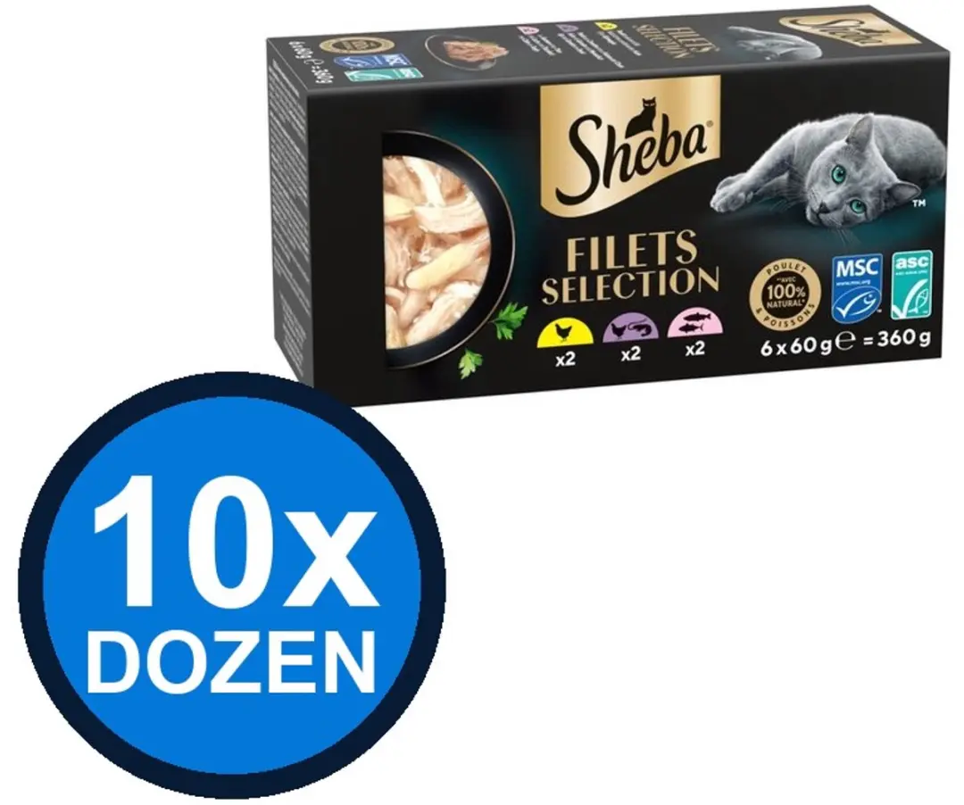 Sheba Filets Kip & Zalm Multipack 10x60g