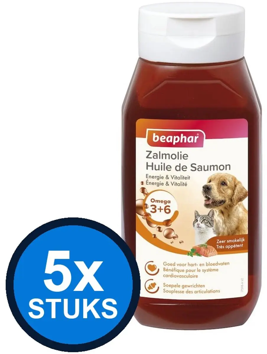 Beaphar Zalmolie Omega 3&6 Extra Energie 430ml