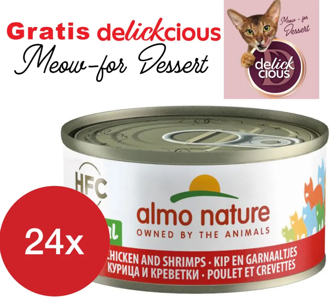 Almo Nature Kip & Garnaaltjes 24x70g