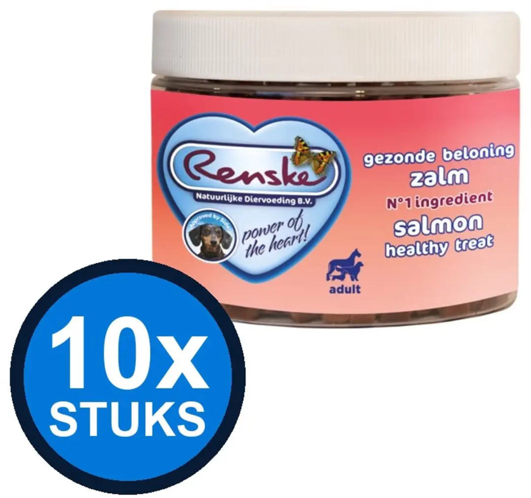 Renske Gezonde Beloning Mini Hartjes Hond Zalm 300g