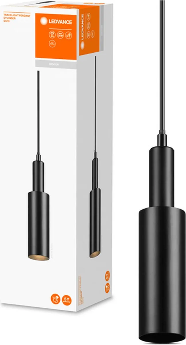 LEDVANCE Tracklight Pendant Cylinder GU10 - Zwart