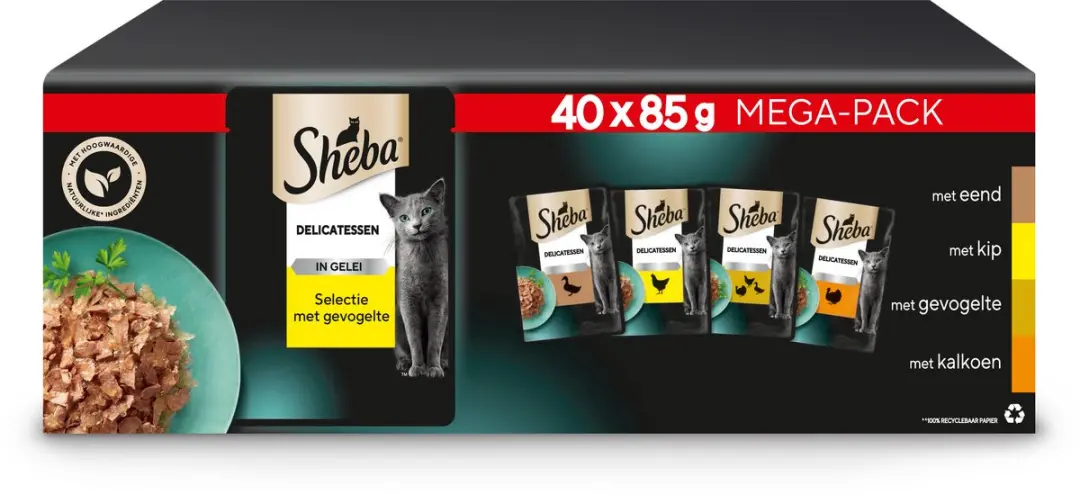 Sheba Délicatesses Gevogelte in Gelei Kattenvoer