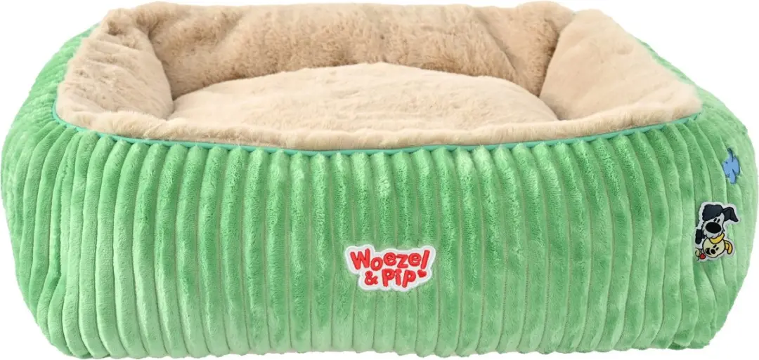 Woezel & Pip divan corduroy vierkant groen 60cm