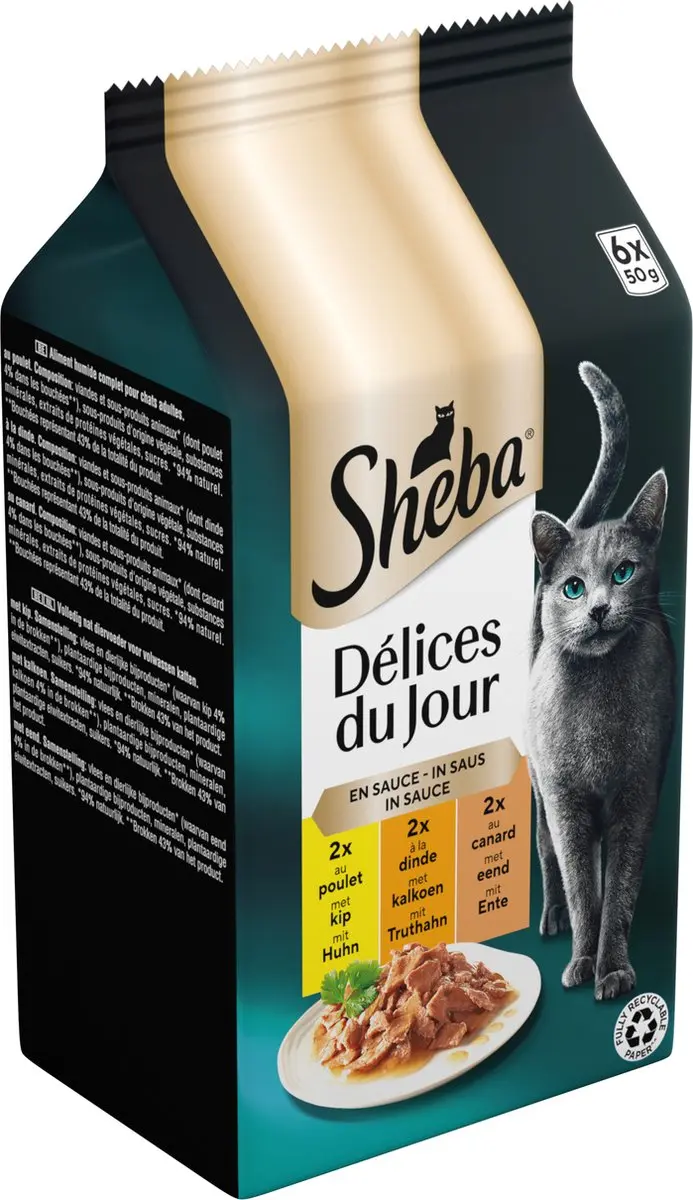 Sheba Delices du Jour Gevogelte Natvoer 36x50g