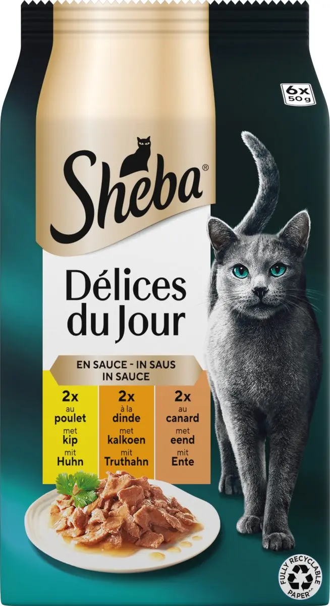 Sheba Delices du Jour Gevogelte Natvoer 36x50g