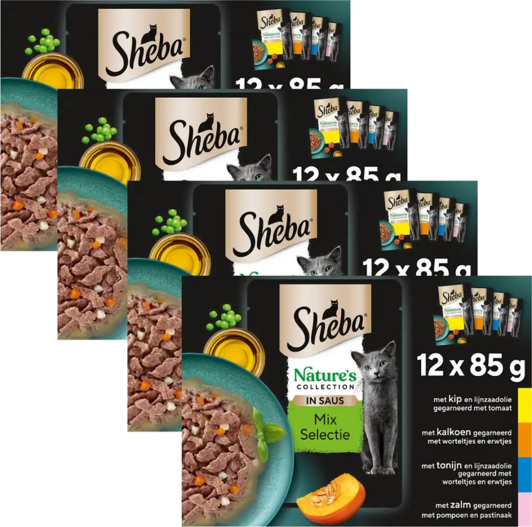 Sheba Nature's Collection Mix Selectie Kattenvoer - 48x85g