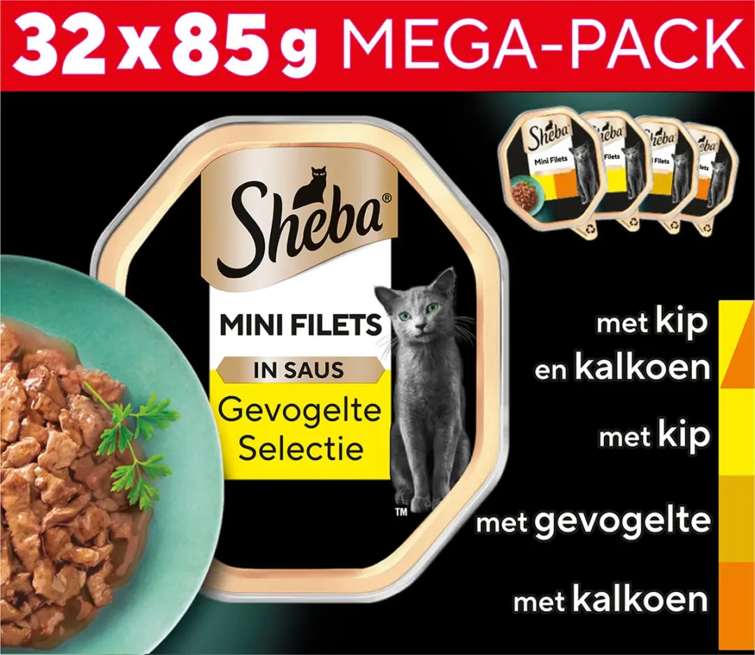 Sheba Mini Filets Gevogelte in Saus 32x85g
