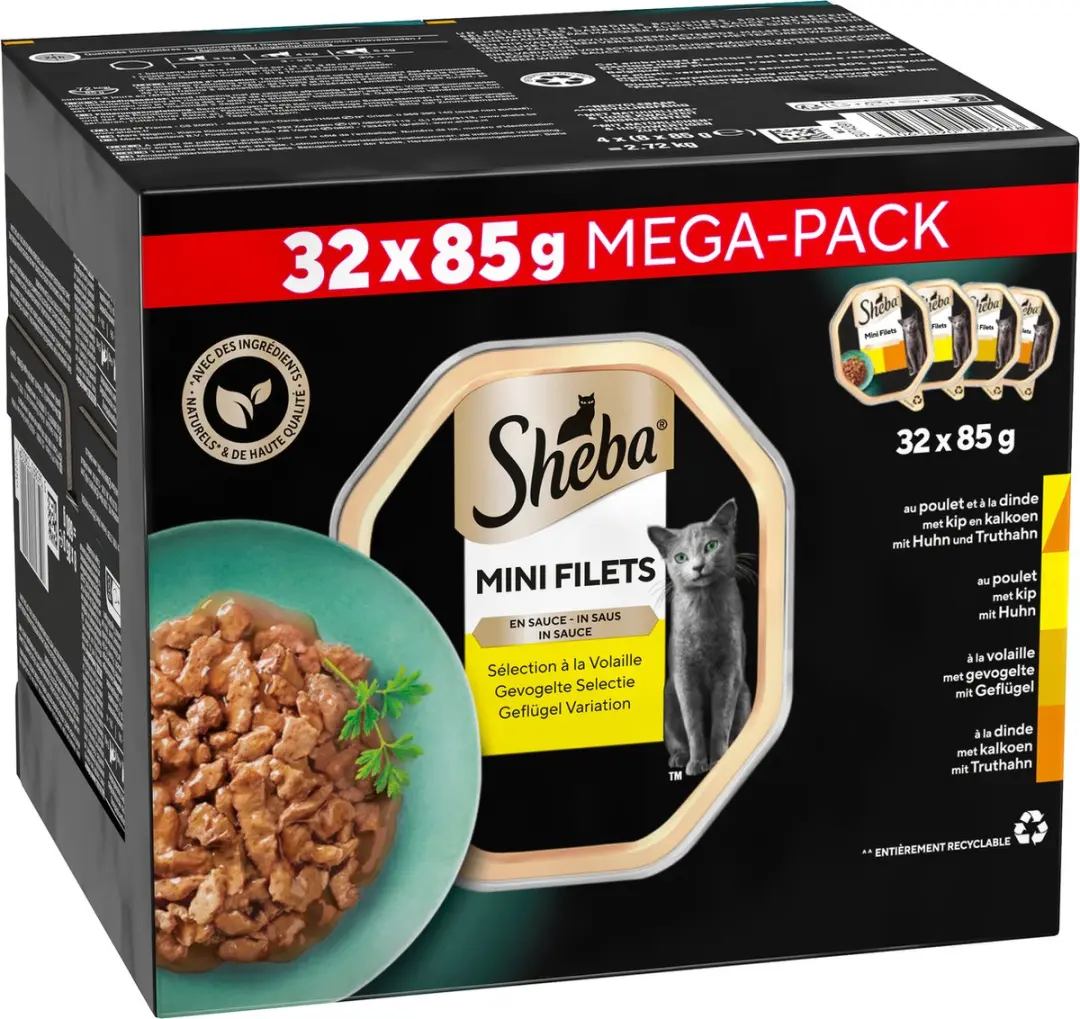 Sheba Mini Filets Gevogelte in Saus 32x85g